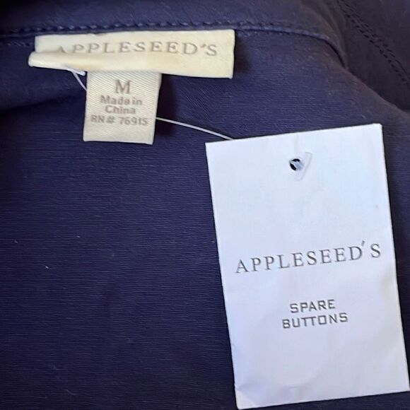 NWT Appleseed’s Navy Blue Button Up Cargo Jean Style Jacket Women’s Medium - Picture 7 of 9